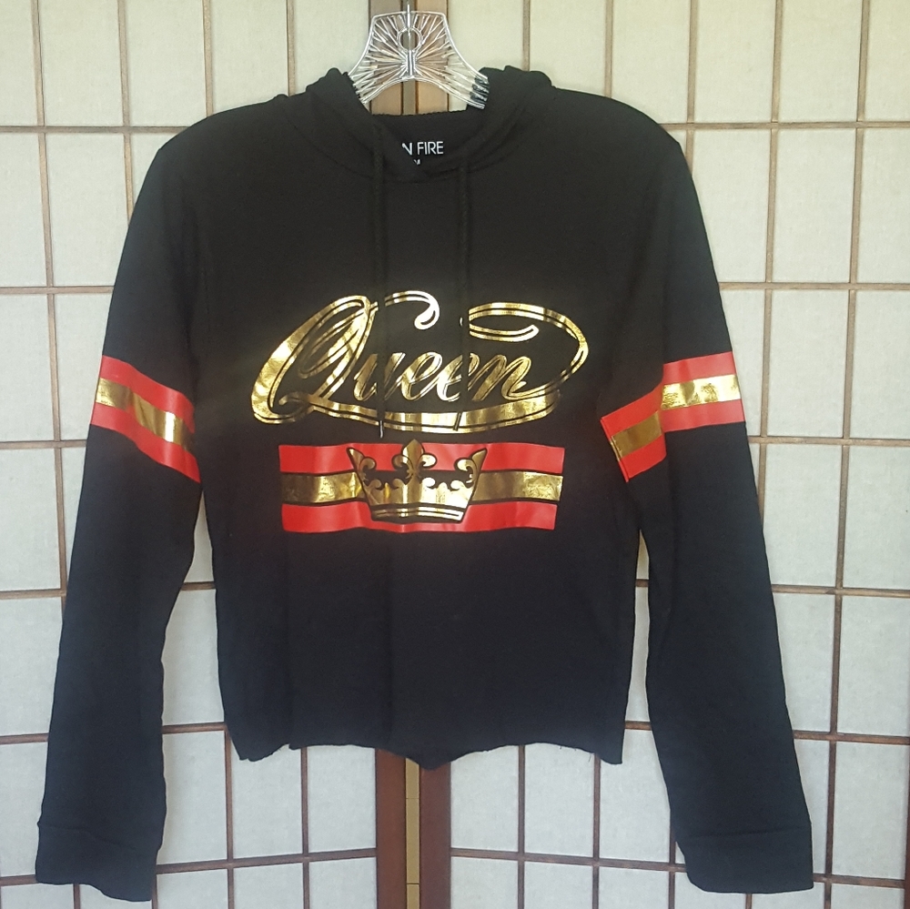 Queen Crop Hoodie